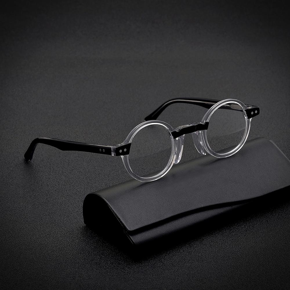 Gafas redondas de acetato de para hombres y mujeres, montura para gafas Ópticas Clásicas, graduadas, hechas a mano, Retro