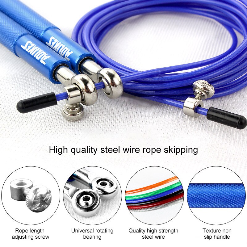 Crossfit Speed Jump Rope Skipping Rope For MMA Boxing Fitness Skip Workout Training With Carrying Bag Spare Cable
