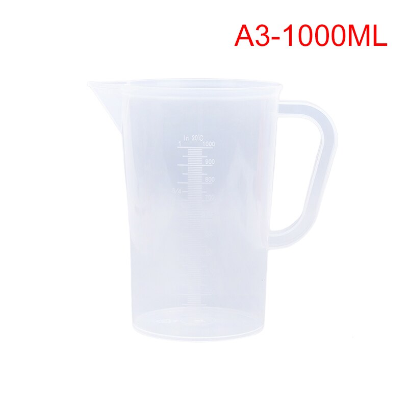 250/500/1000ml Kitchen Measuring Cup PP Plastic Cone Measuring Cup Round Digital Thick Handle Kichen Tool For Cooking: No cover  1000ml