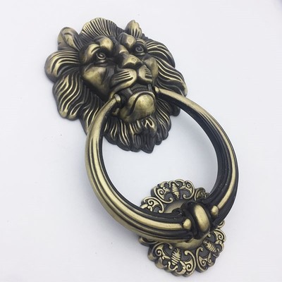 Puerta De León antiguo grande, 20cm x 11,5 cm, lionhead kicker, porter, lions, decoración del hogar, cama