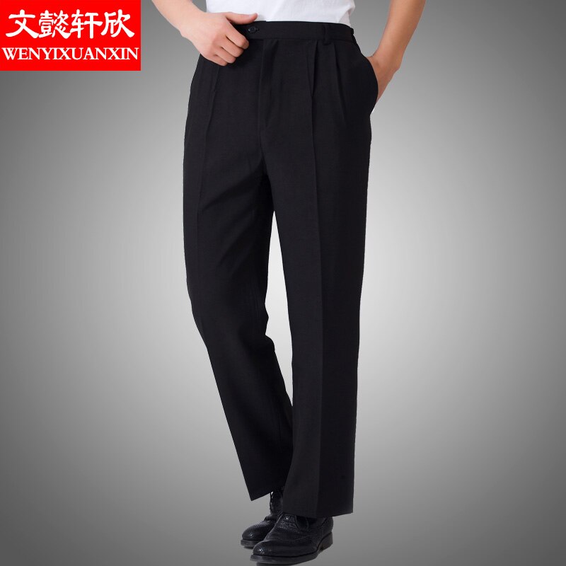 Male Chef Pants Apron Waiters Work Pants Adult Chef Trousers Business Straight-tube Casual Trousers Apron B-6270