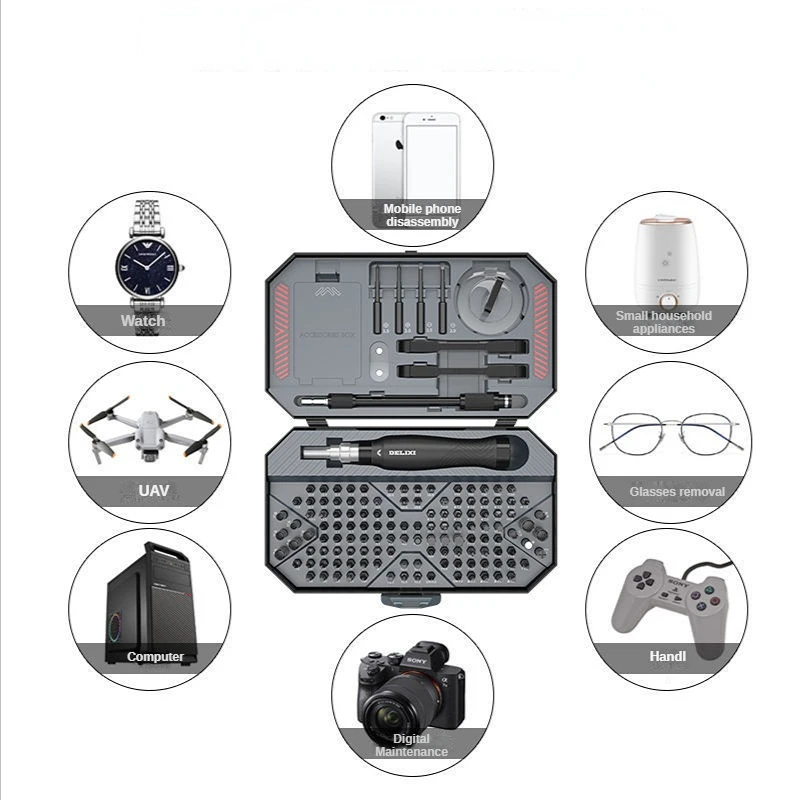 Juego de destornilladores Xiaomi DELIXI 145 en 1, brocas de destornillador magnético de precisión, Kit de reparación de destornillador manual inalámbrico, herramientas