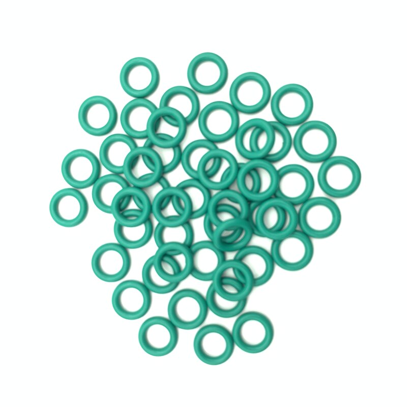 50 pz FKM O Ring guarnizione di tenuta olio isolante resistenza alle alte Temperature gomma fluorurata O Ring verde CS 1mm OD 3-50mm