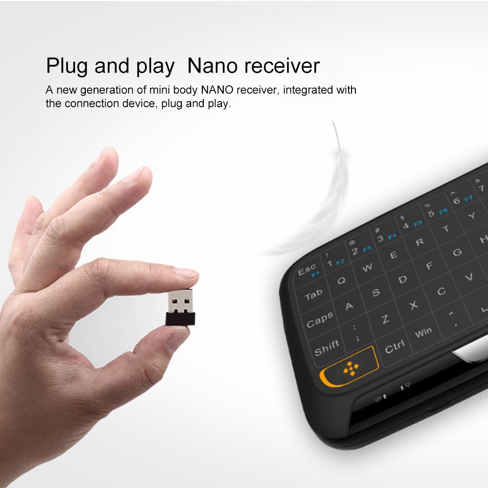 Langaton näppäimistö ja hiiri -yhdistelmä ladattava ergonominen minikosketuslevynäppäimistö langaton ilmahiiri älytelevisioon pc-puhelimeen