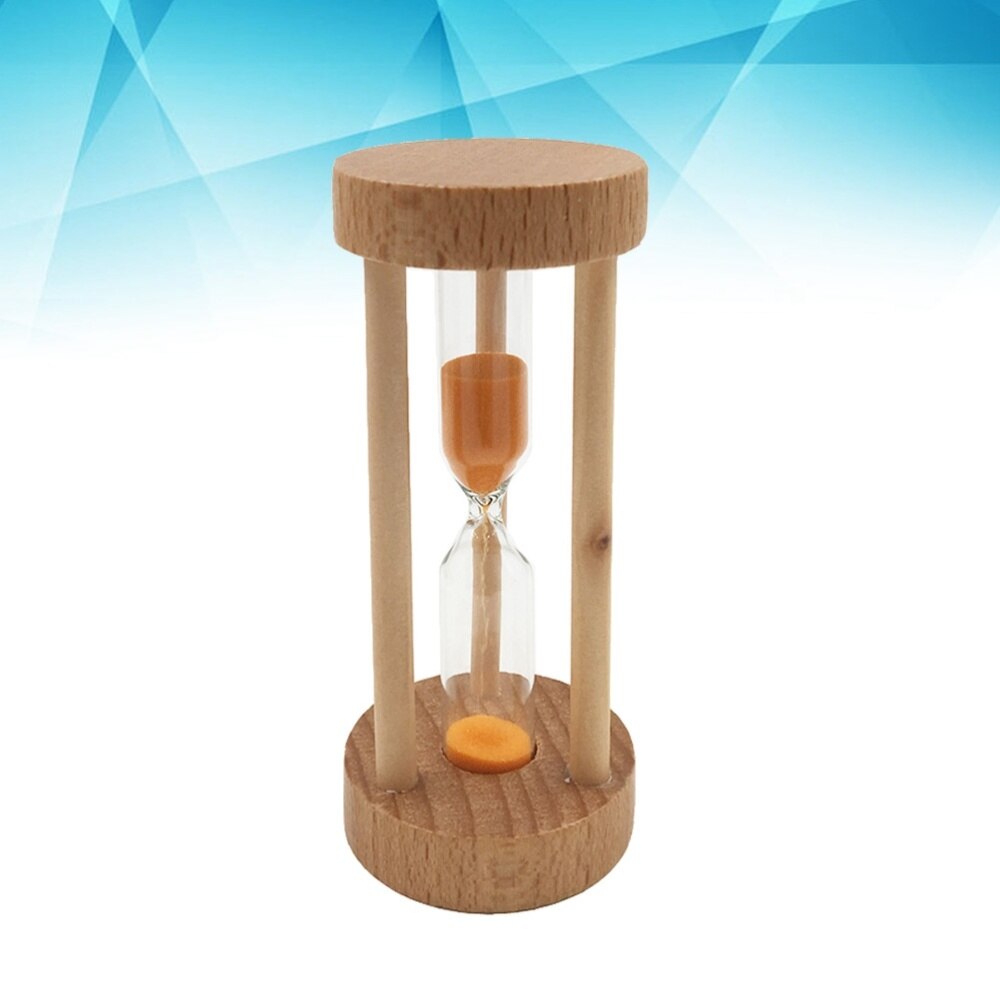 3 Min Wooden Sandglass Hourglass Orange Sand Timer Clock Table Desktop Decoration: Orange