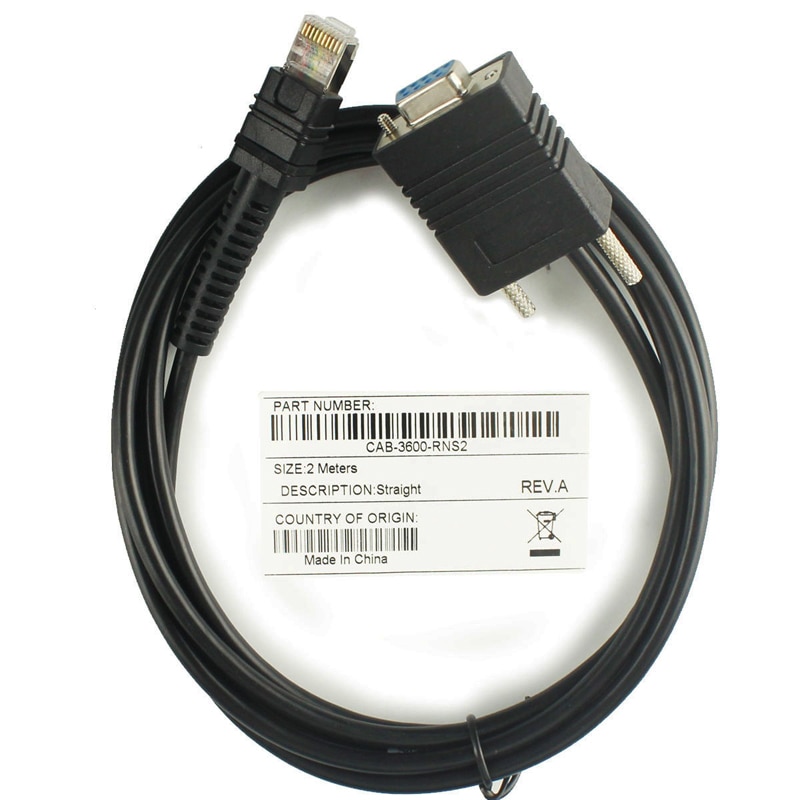 5V 2M RS232 Seriële Rechte Kabel Compatibel Voor Zebra LI3608 LI3678 DS3608 DS3678 Barcode Scanner Kabel