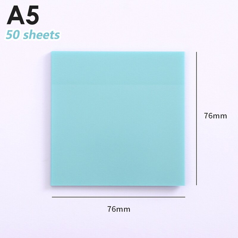 50 Sheets Transparent Sticky Note Pads Waterproof Adhesive Memo Notepad School Office Supplies Stationery