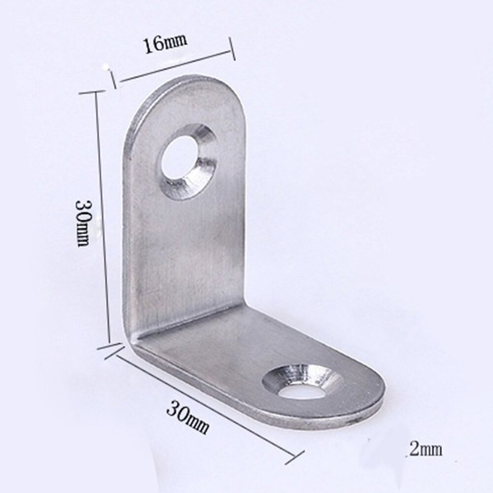 10pcs Home Wall Screens Shelf Support Angle Bracket Stainless Steel Joint Corner Brace Cabinet For Furniture Right