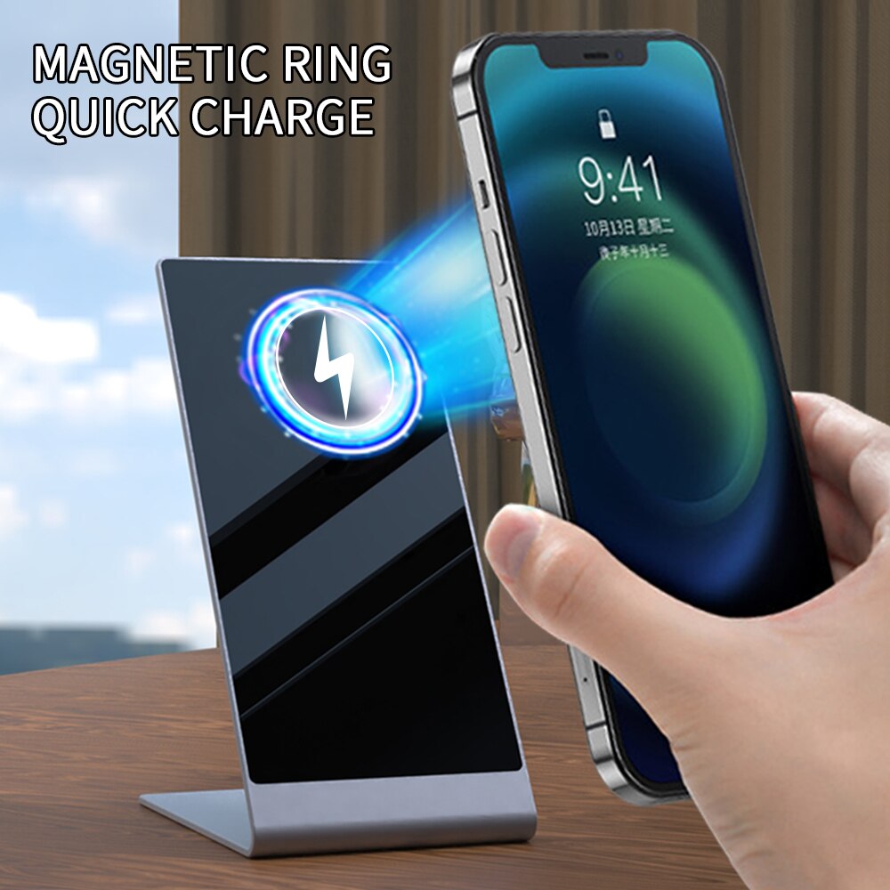 Aluminum Magnetic Wireless Charger Docking Stand 15W for IPhone 12 Pro Max Charging with Magnet Iphone Charger