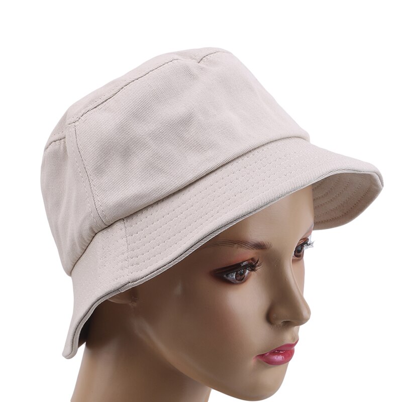 Bucket Hat für Damen & Herren - Baumwoll-Sonnenhut Unifarben - Outdoor Fischer Panama Hut: Beige