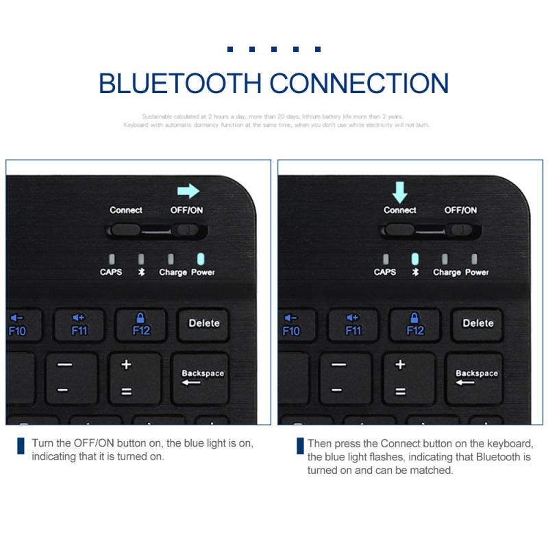 2.4G Wireless Keyboard Bluetooth Keyboard For ipad Phone Tablet Rubber keycaps Rechargeable keyboard For Android ios Windows