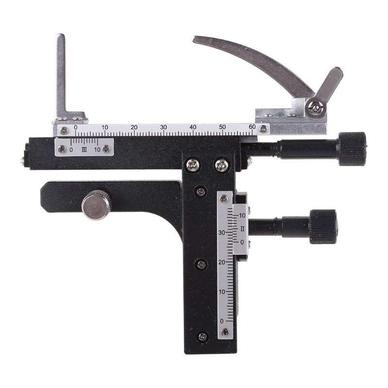 Microscope Attachable Mechanical Stage X-Y Moveable Caliper Vernier with Scale 85DA