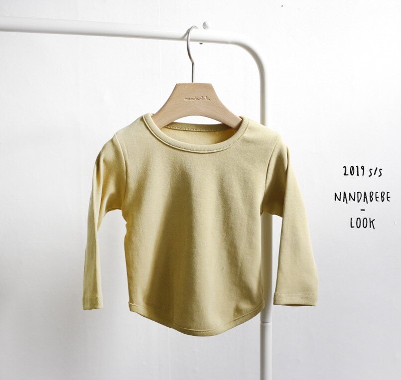 Baby Katoen Ronde Hals T-shirt Voor Jongens En Meisjes, Eenvoudige En Veelzijdige Elastische Binnenste Base T-shirt Lente: Army Green / 80cm