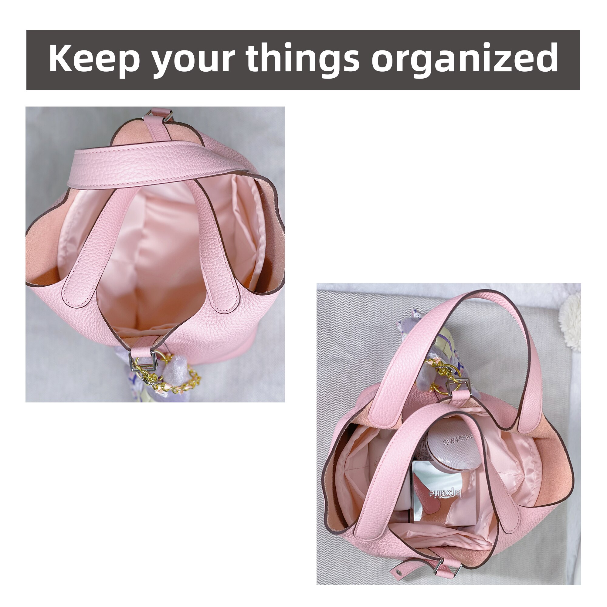 DGAZ Purse Organizer Satin thick Fits H-PC pic-otin 18/22 Bags,Silk ,Luxury Handbag Tote in Bag Shapers , Women