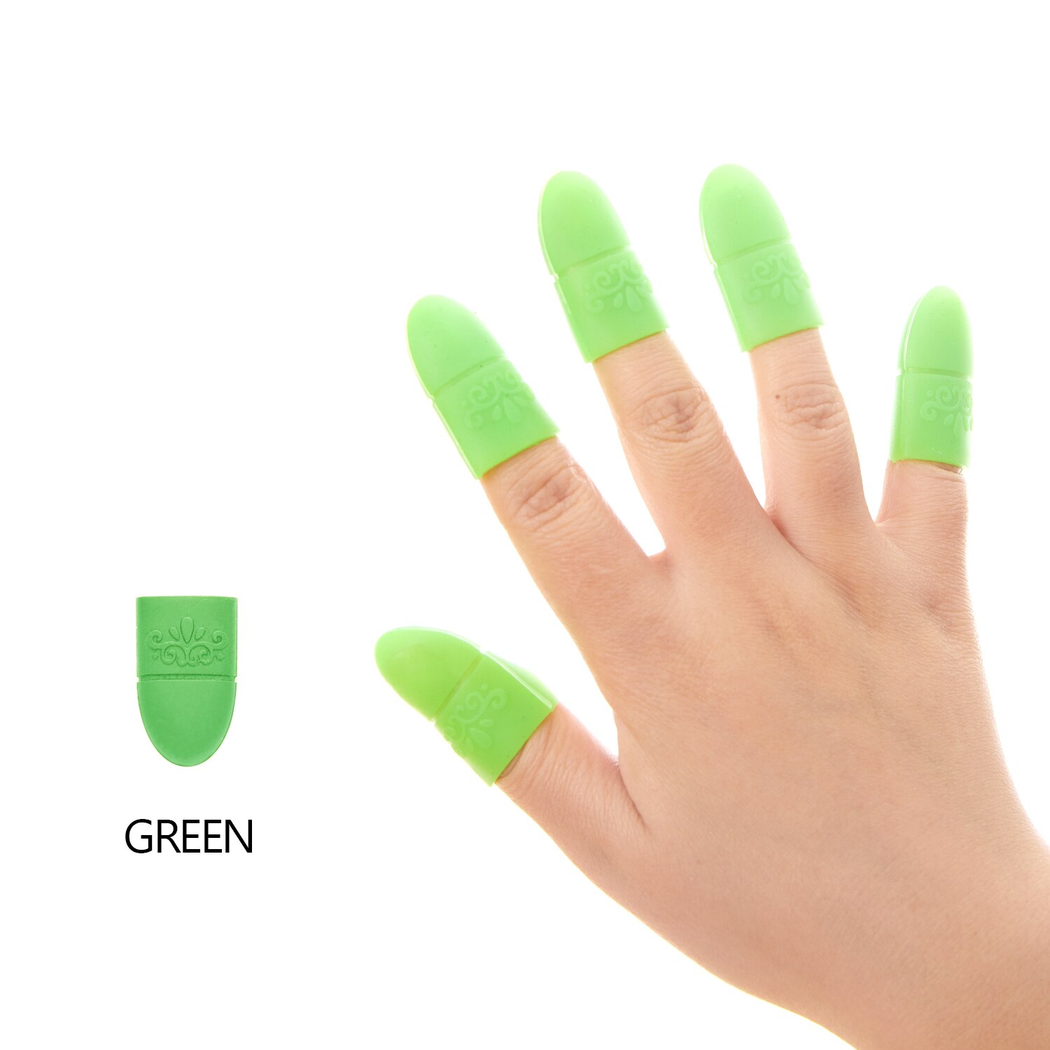 Wearable Nail Soakers Pad Holder UV Gel Polish Remover Caps Tips Acrylic Off Nail Art Removal Tools Reusable Silicone: Green