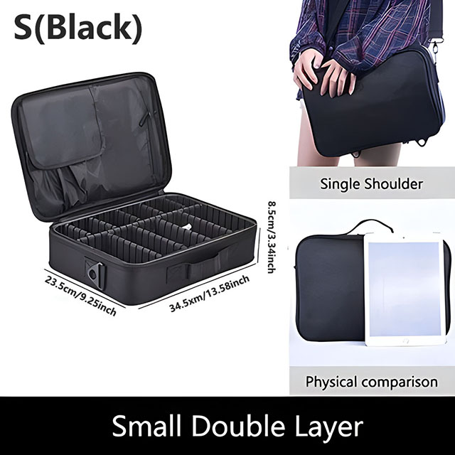 Custodia per trucco professionale da viaggio femminile di grande capacità Cassetta degli attrezzi per unghie di bellezza Valigie per organizer cosmetico per scatole di immagazzinaggio per trucco: Oro