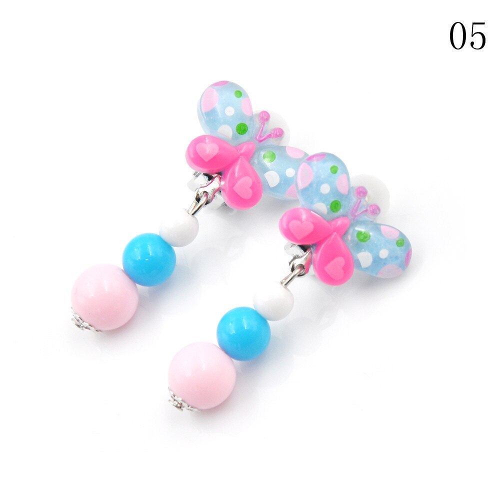 1Pair Stili Misti Lot Ovely Bambini Del Fumetto Dei Monili Del Bambino Della Ragazza Degli Orecchini Bambini Ear Clip On Trafitto Lega Indolore Orecchini: A5