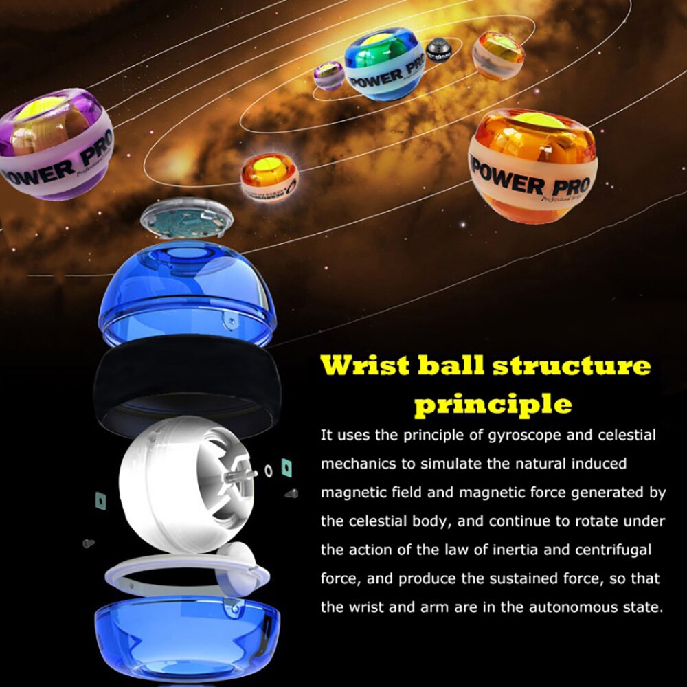 Håndled kugle gyroskop porceball håndled træner kraft forstærker kraft kugle gyro atletisk håndled hånd spinner med led hastighed