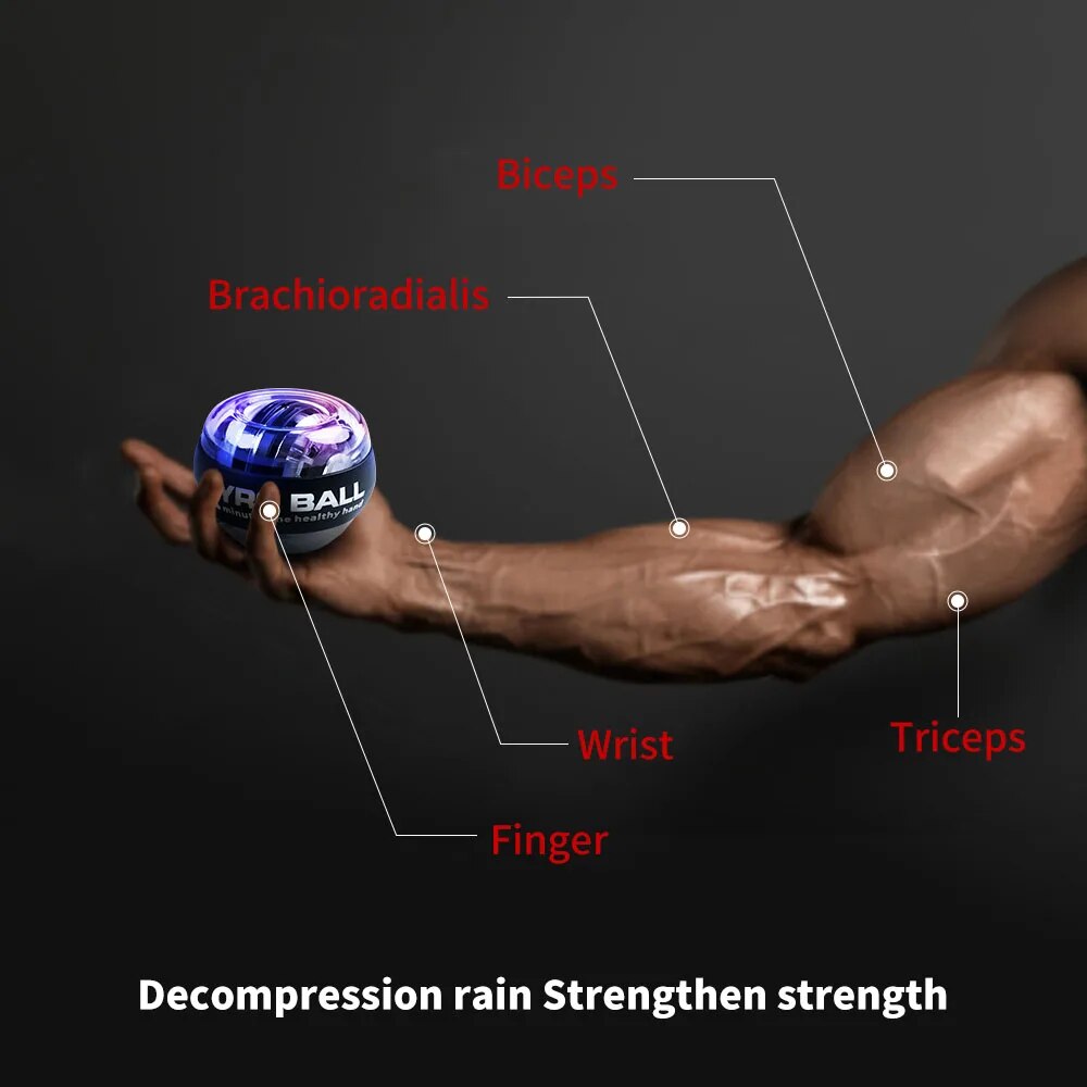 LED Handgelenk Energie Trainer Ball Selbststartende Kreisel Handgelenk Hand Ball Arm Hand Muskel Kraft Fitness ÜSpund Ausrügestochen Stärker