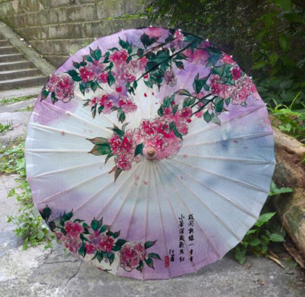 Paraguas chino de papel para el aceite parasol japonés de papel para mujeres paraguas rojo azul para hombres para , exhibición, decoración del hogar: C