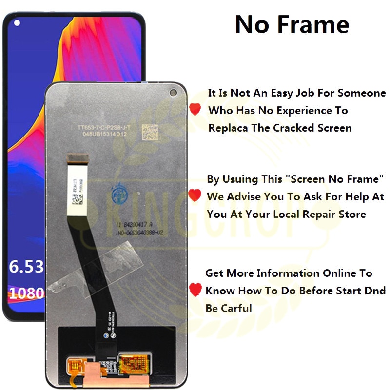 Originalt display til xiaomi redmi note 9 lcd redmi 10x lcd berøringsskærm digitaliseringssamling til redmi note 9 displayskærm