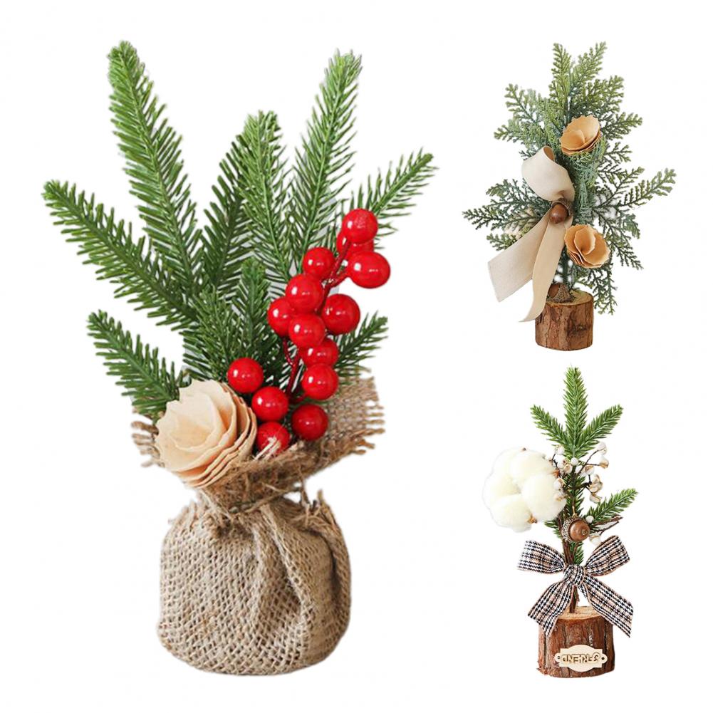 High Potted Christmas Tree Iron Wire Mini Christmas Tree Eye-catching Delicate 25cm Portable Potted Christmas Tree