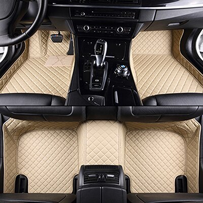 Custom 5 Seat car floor mats for renault Megane CC Latitude Laguna Captur all models car mats auto accessories: beige