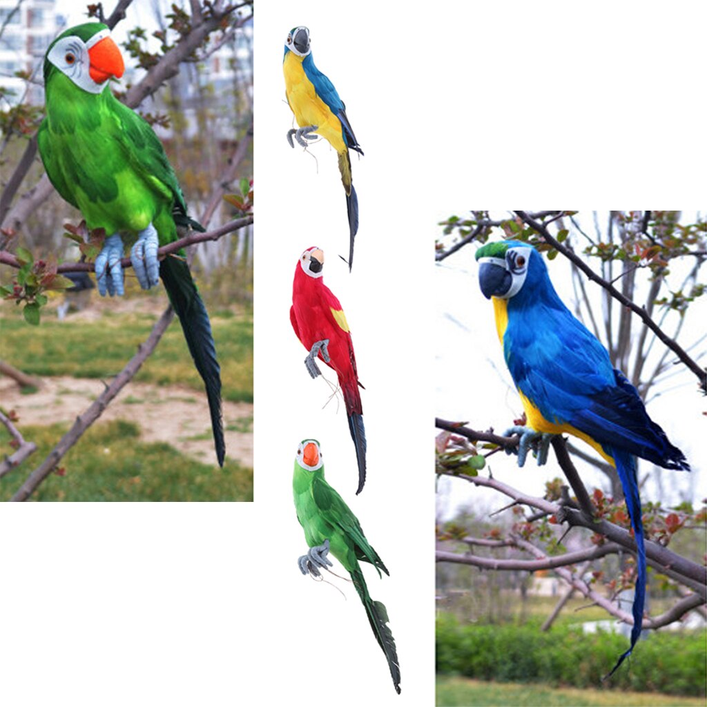 Decoración grande de 45 CM, simulación de loros coloridos, decoración de ornamento de jardín, 3 colores