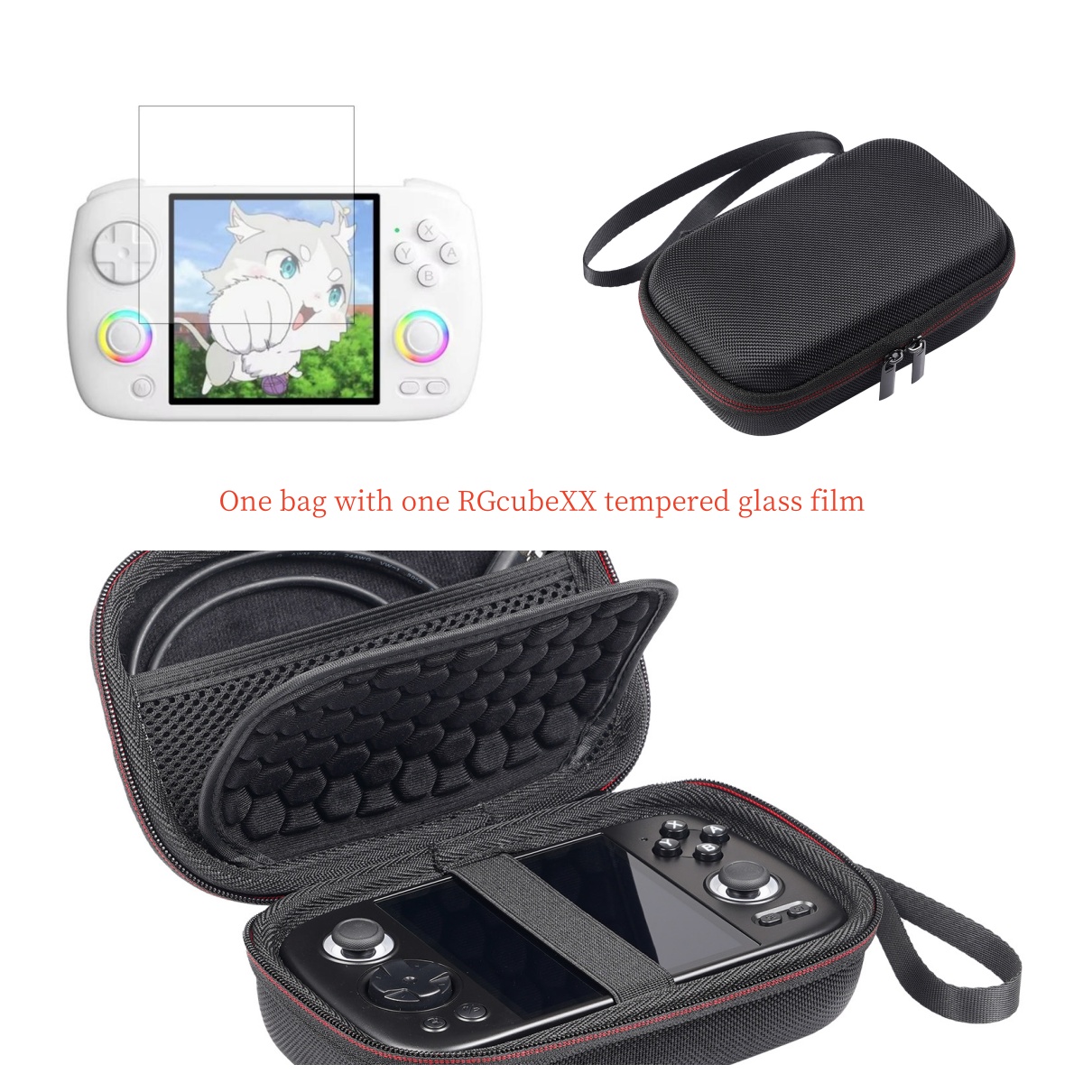 Anbernic RG Cube Case RG CubeXX Retro Console Storage Bag Handhled RGCubeXX Cases Game Accessories Cable Storage Box Bags: Grape