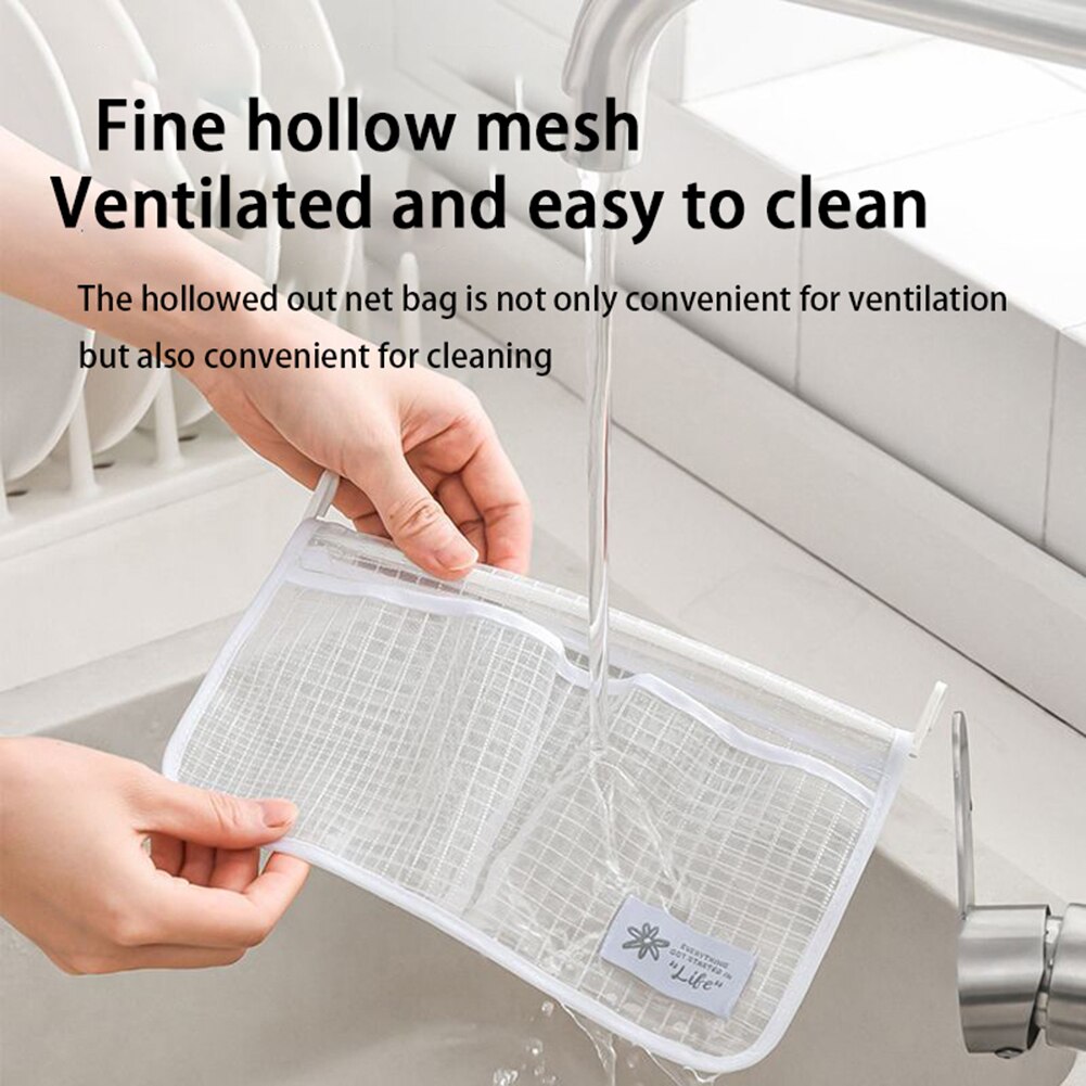 1pcs Refrigerator Storage Mesh Bag Portable Seasoning Food Snacks Net Bag Household Kitchen Hanging Classification Organizers