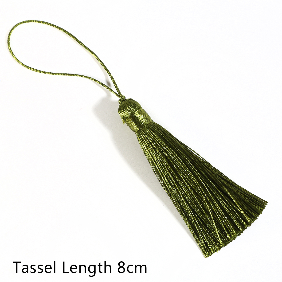 8cm, tupsua,silkkihapsut,askartelutupset,hapsut verhoon,tupsut koruihin tee itse,hapsuverho ,2kpl /pussi: Oliivi-