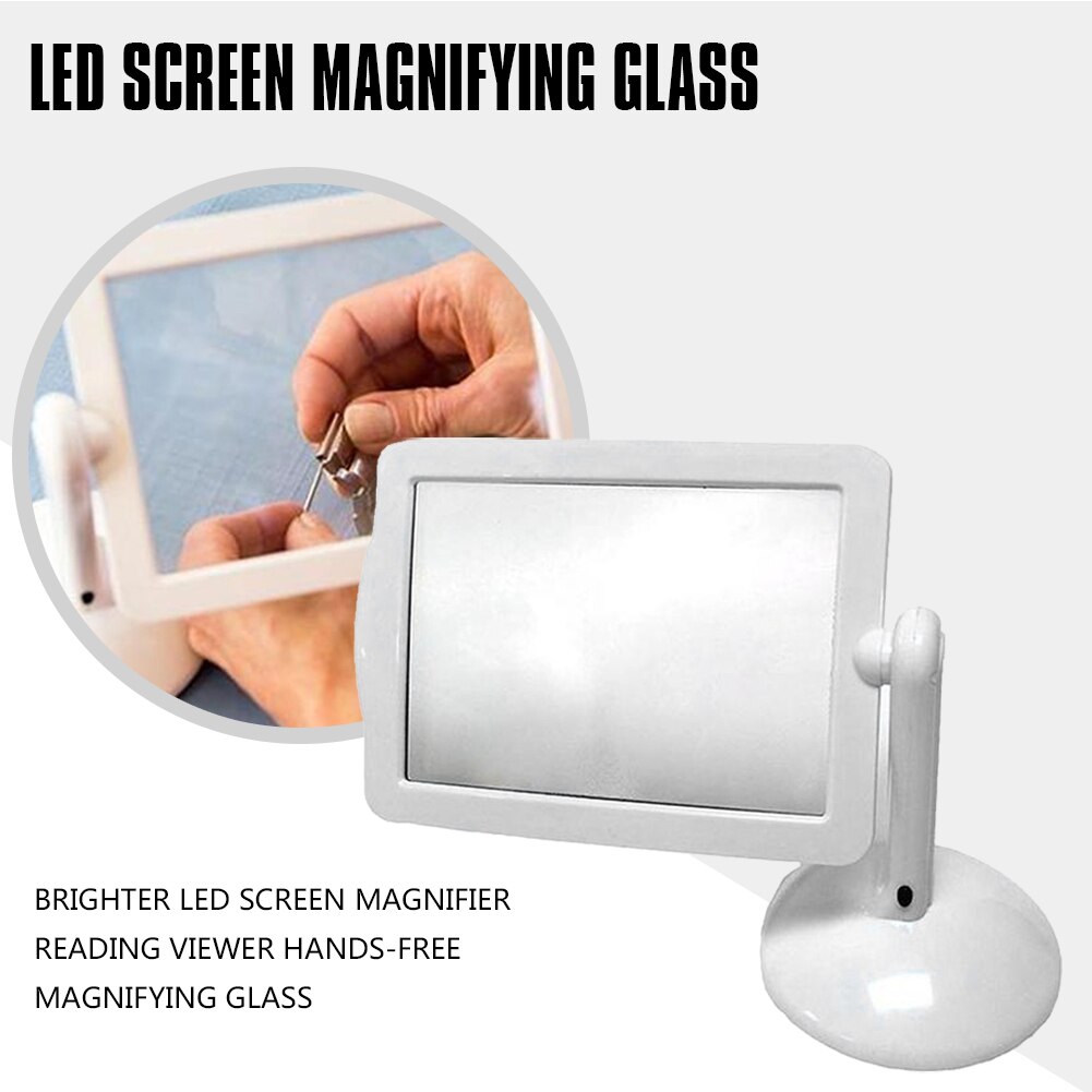 PPYY -Brighter LED Screen Magnifier Reading Viewer Hands-Free Magnifying Glass