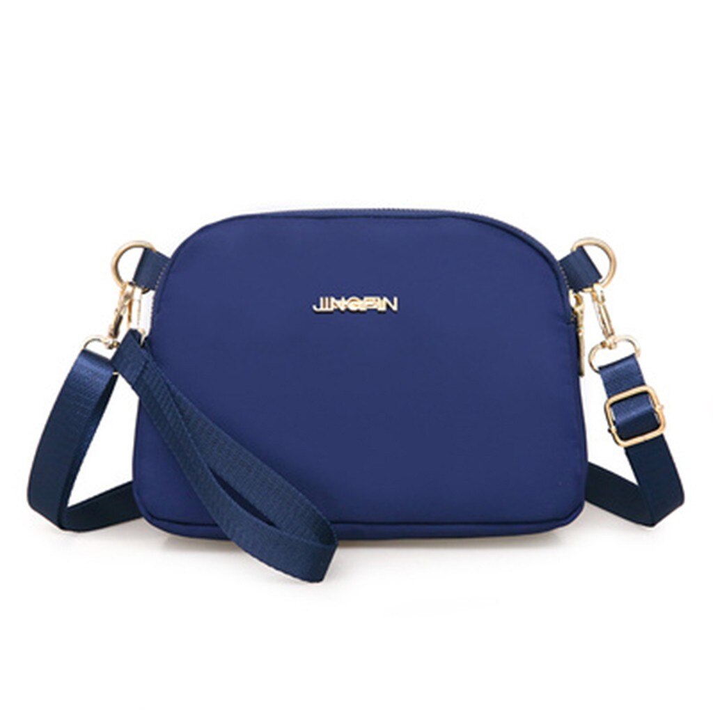 Oxford tissu femmes sacs à bandoulière luxe sac à main sac à main fourre-tout messager couleur unie fermeture éclair sacs à bandoulière Bolsas Mujer: Bleu