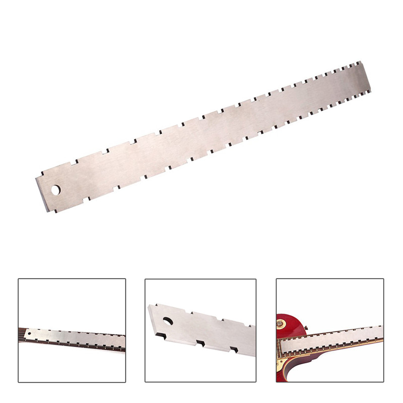 Stainless Steel Guitar Neck Notched Straight Edge Dual Scale Measuring Tool Guitar Fret Ruler Luthiers Measurement Fretboard