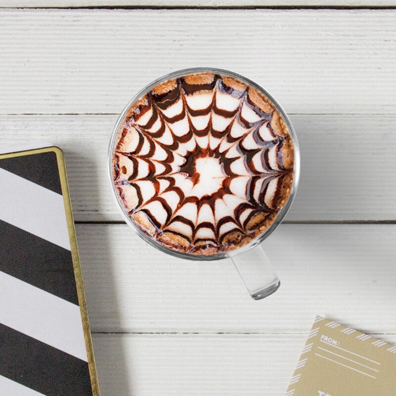 180ml Set of 2 Espresso Mugs Espresso Cups Set With Saucer Glass Cup Set Coffee Mugs for Espresso Cappuccino Latte