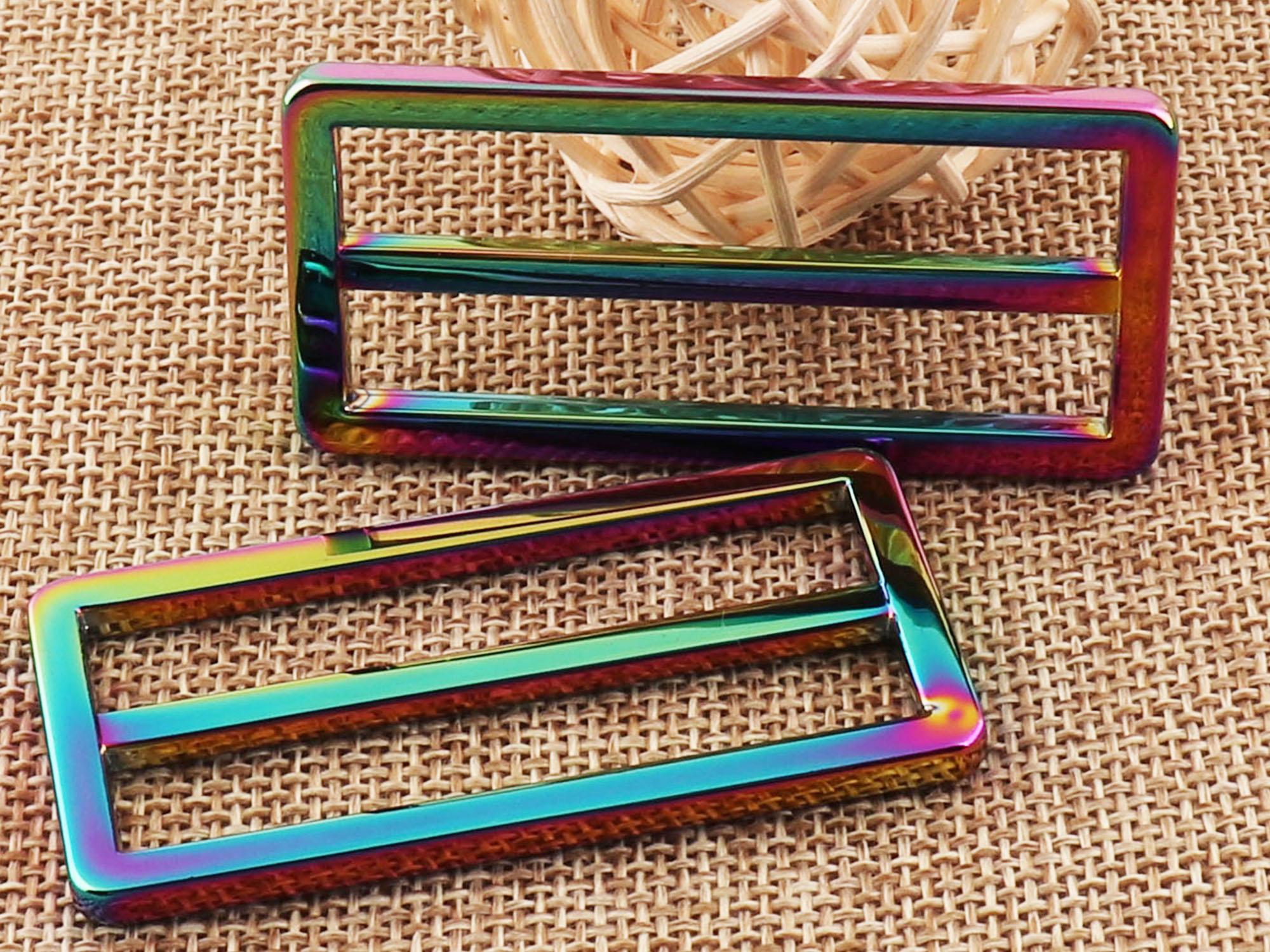 50mm 8 pcs Gold/Rainbow/Rose Gold Slide Buckles Strap Fasteners Belt Adjuster Buckles Metal Purse Purse Hardware 2" Buckle: Rainbow