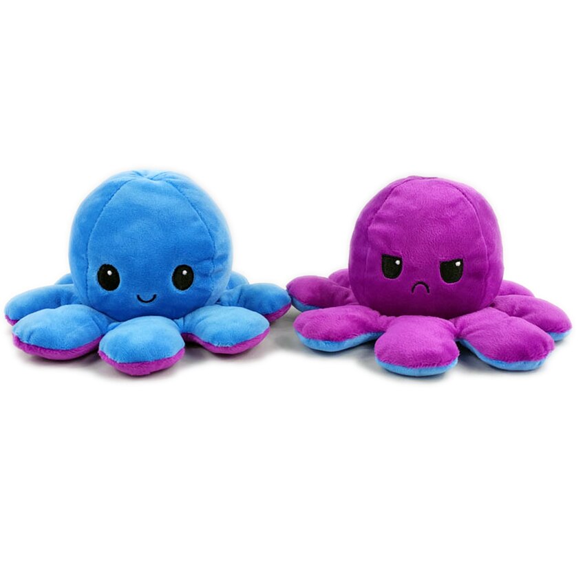 Double Sided Stuffed Flip Octopus Plush Doll Soft Simulation Plush Toy Color Doll Filled Plush Child Toy: Blue Purple