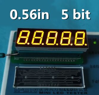 5 Bits Digital Tube Led Display 7 Segment YELLOW 0.56 inch common cathode 0.56" 0.56in four digits display