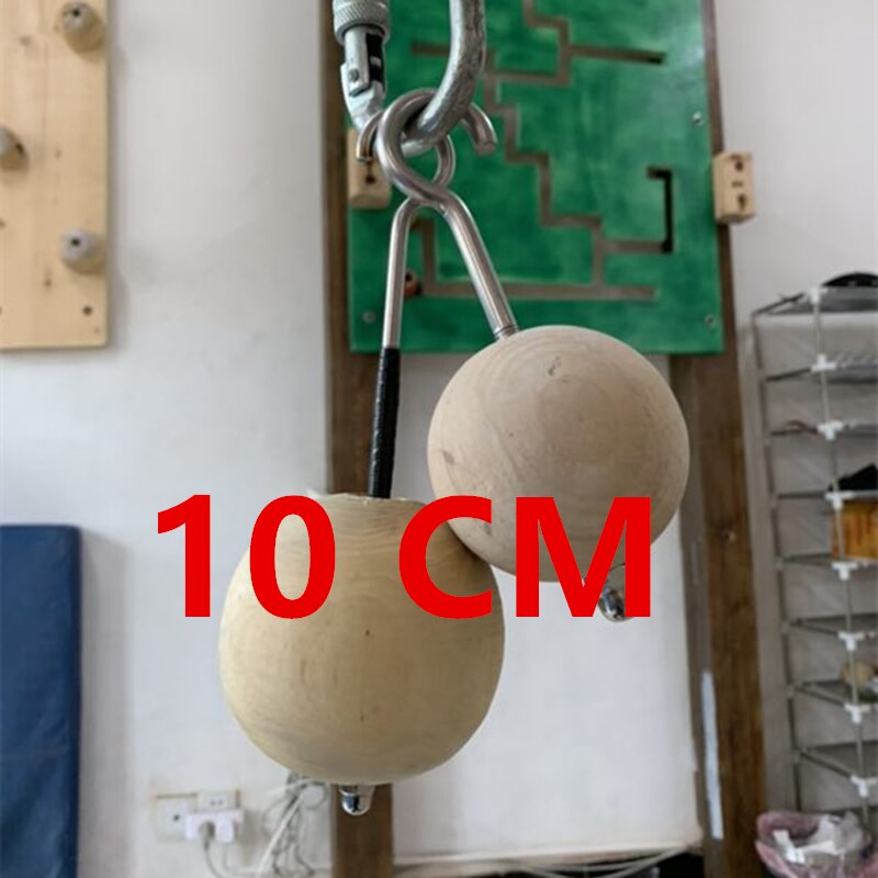 1 paio di sfere da arrampicata in legno 7/8/10CM tiro su formazione manopole arrampicata su roccia allenatore di mazze allenamento palla di cannone