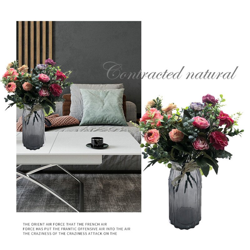 Yoormer Kunstmatige Pioen Zijde Bloem Boeket Elegante Thuis Kunstmatige Bruiloft Decoratie Boeket Bloem Decoratie