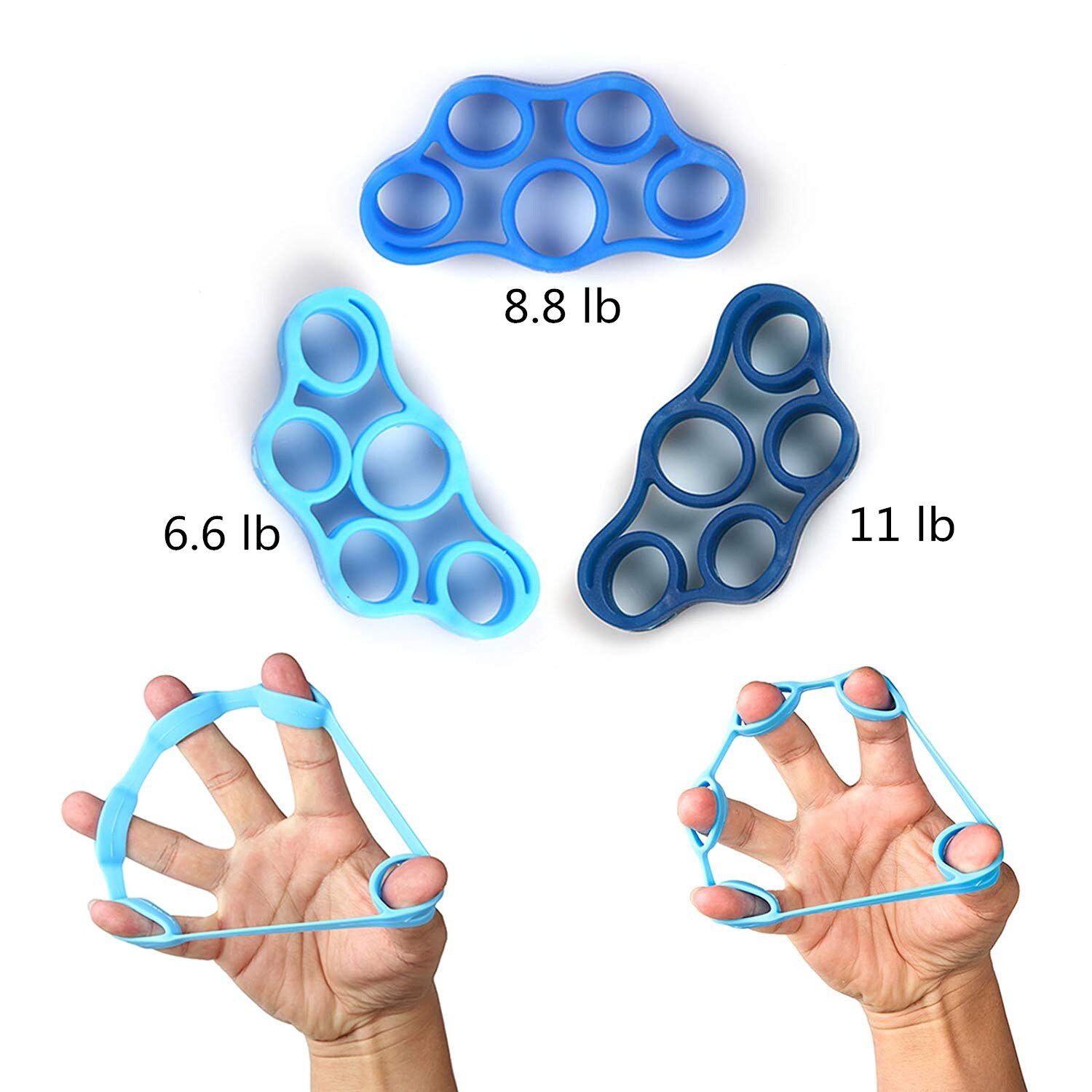 Stress Hand Grip Ball Finger Strength Training 3 Stress Relief Therapy Egg Balls and 3 Finger Stretcher Sets for Rehabilitation