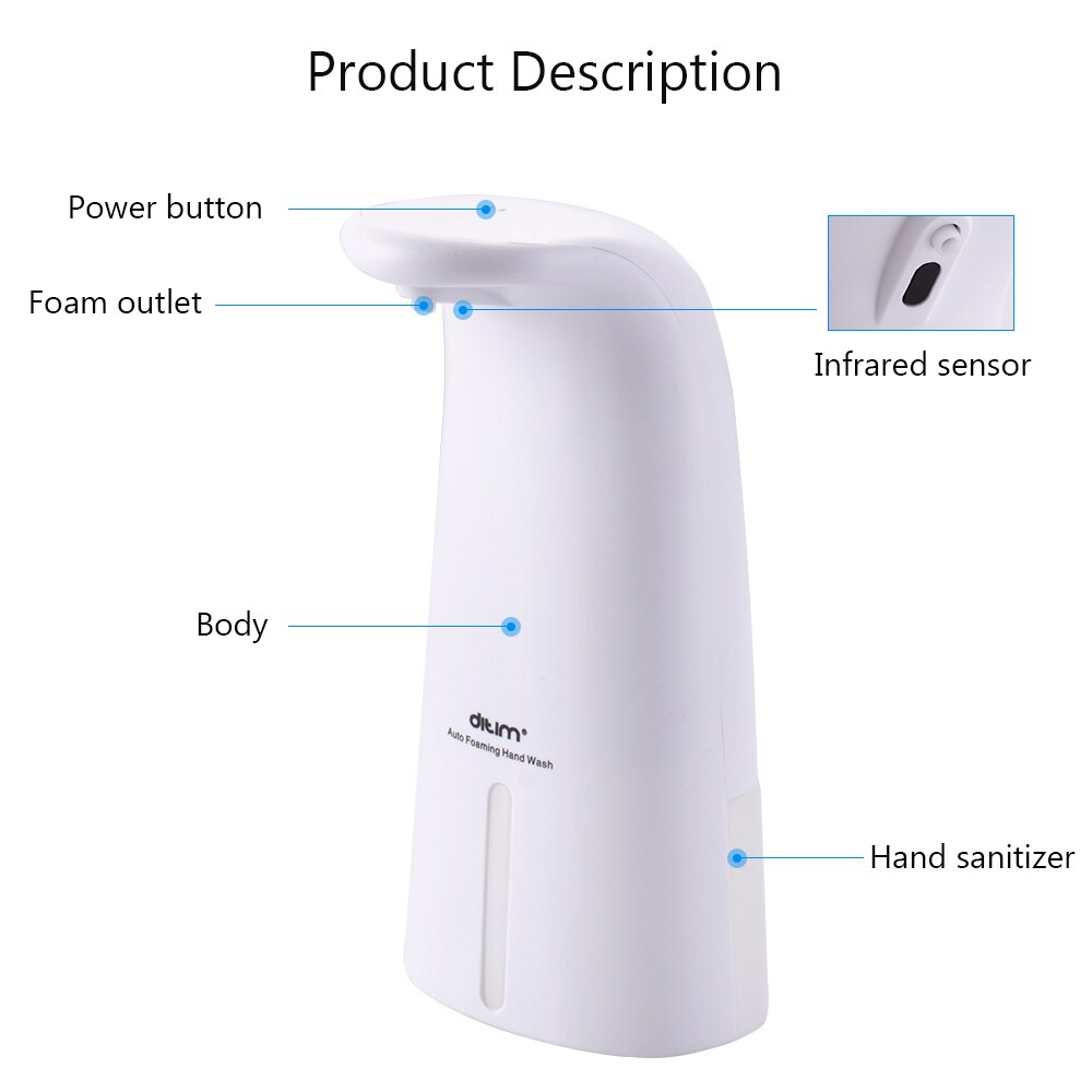 Automatisk induktionsgivare skummande tvål dispenser infraröd skummande handtvätt tvål dispensrar för badrum / kök