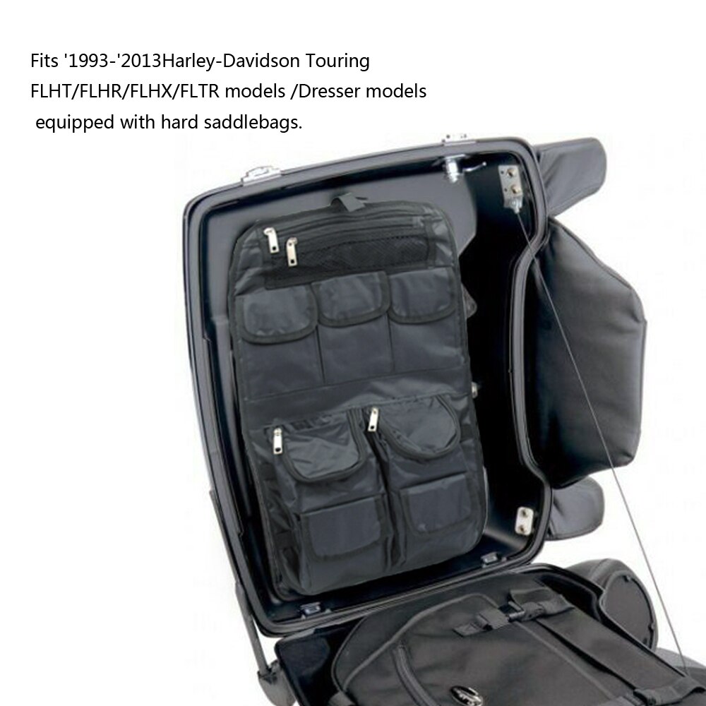 Motorcycle Tour-Pak Lid Fitted Lining with Organizer Storage Pocket Saddlebag For Harley Touring Road King FLHX