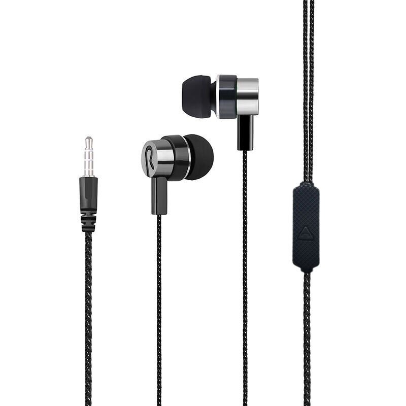 Bedrade Koptelefoon 3.5Mm In-Ear Stereo Oordopjes Ingebouwde Microfoon Mobiele Telefoon Gaming Headset Voor Iphone Voor samsung Xiaomi Huawei: Silver Gray