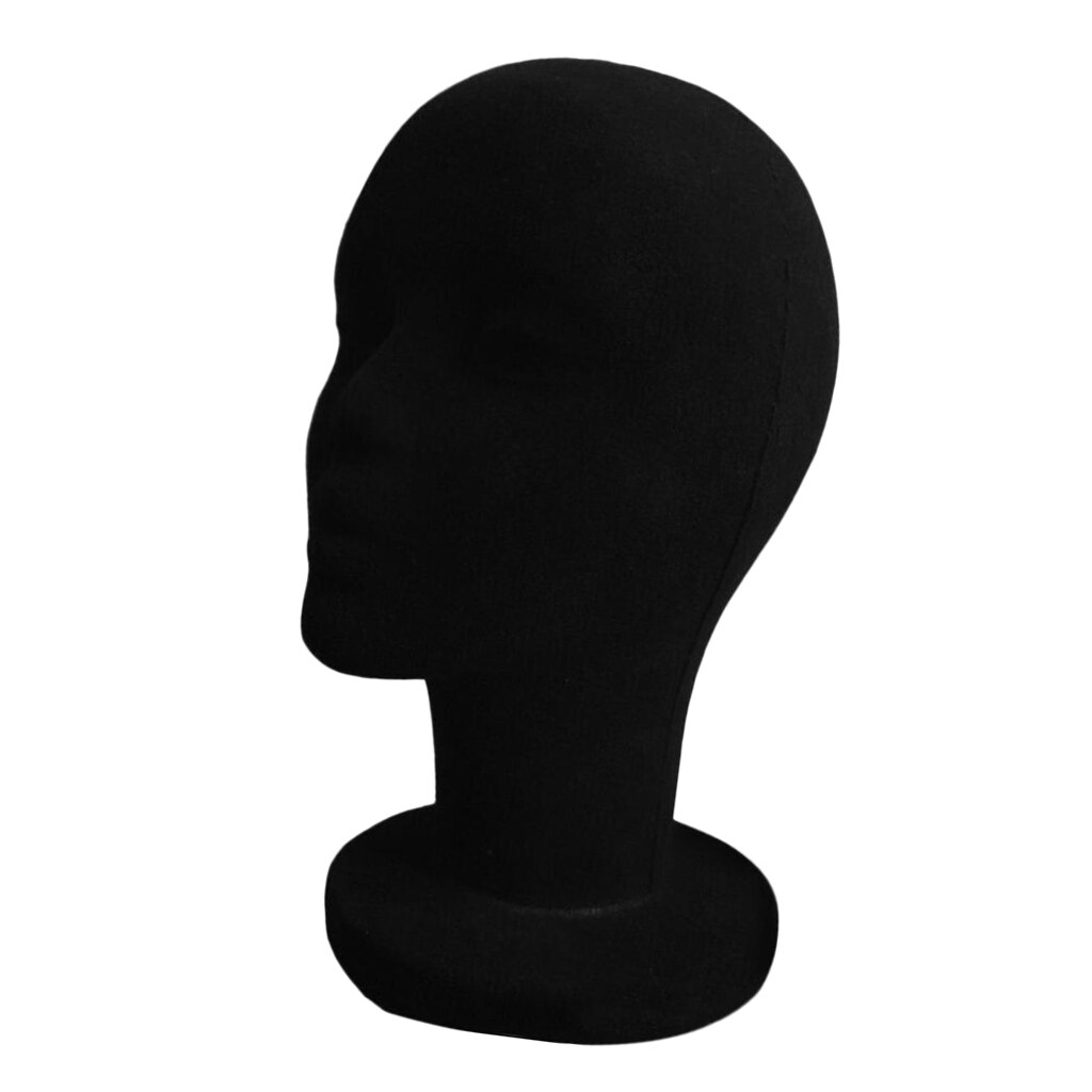 Schuimvlokken mannelijk mannequin hoofd model hoed pruik display standaard rek zwart
