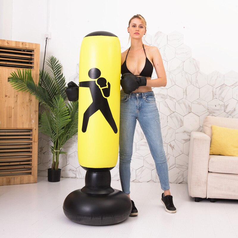 Inflatable Stress Punching Tower Bag Boxing Standing Water Base Training Fitness Pressure Relief Bounce Back Sandbag 1.6M