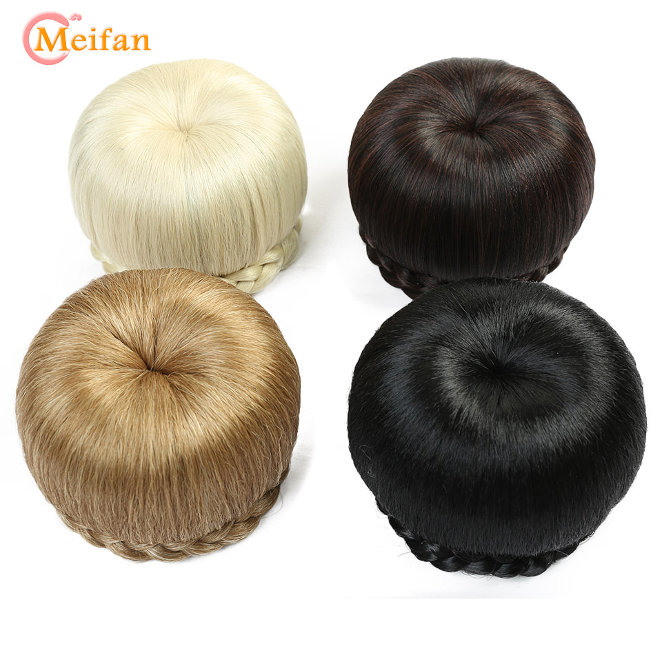 MEIFAN prosto koki dla kobiet włosów pączek rolki wysokiej temperatury włókna syntetyczne włosy doczepiane spinacz w przyrząd robić koka z włosów