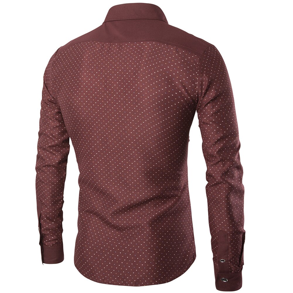 Men Shirt Long Sleeve Slim Fit Shirt Spring Casual Clothes Male Shirts