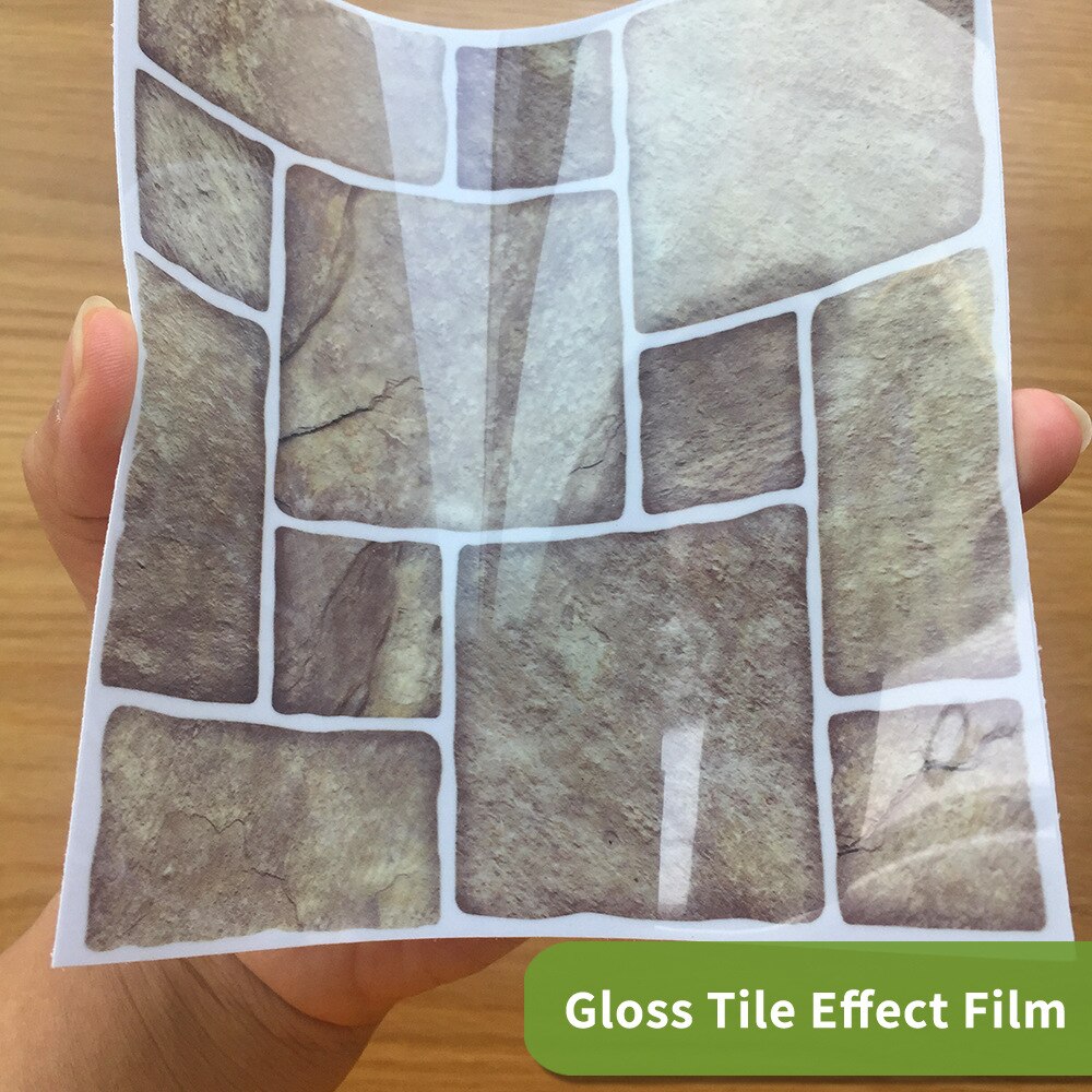 10/15cm x 25 pieces Stone pattern Tile stickers home deco Self-adhesive PVC wallsticker waterproof Renewed sticker for bathroom