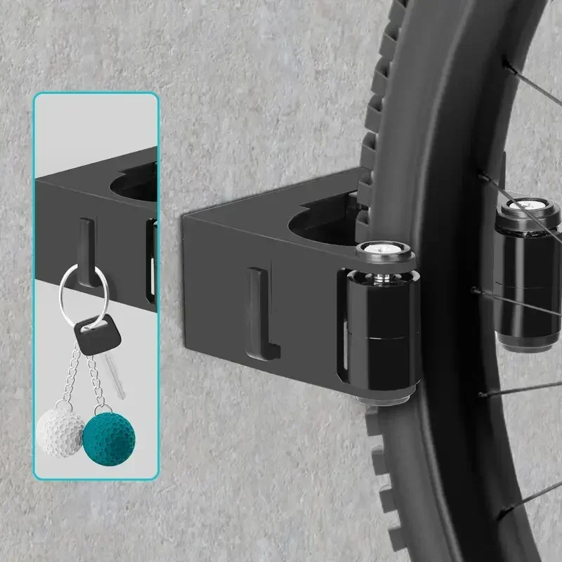 Verstellbare Fahrrad-Wandhalterungshaken – horizontaler vertikaler Fahrradträger-Schnallenaufhänger für 1,0–2,8 Zoll Rohraufbewahrung